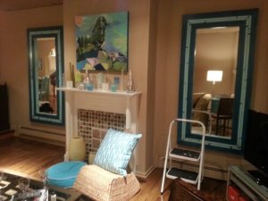 the mirrors just as I was finishing them up